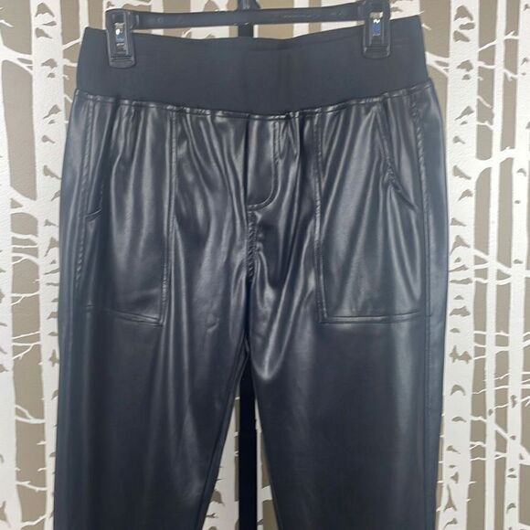 Sundays Brasada NEW $216 Faux Leather Joggers sz M Black - Picture 6 of 13